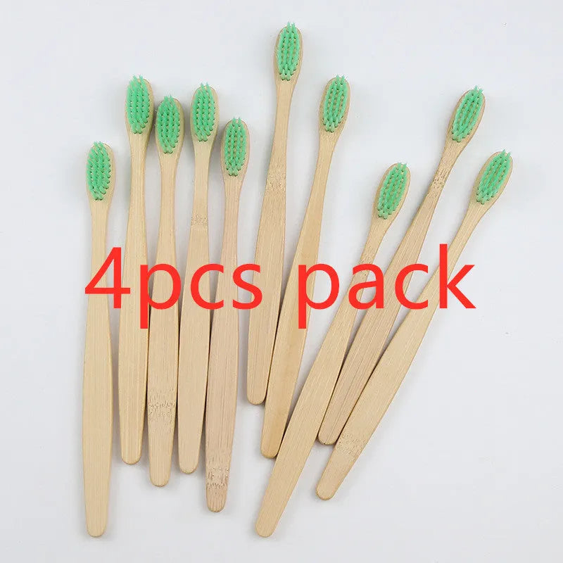 Rainbow bamboo toothbrush with natural biodegradable handle in assorted colours