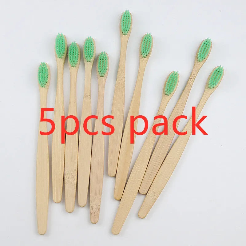 Rainbow bamboo toothbrush with natural biodegradable handle in assorted colours