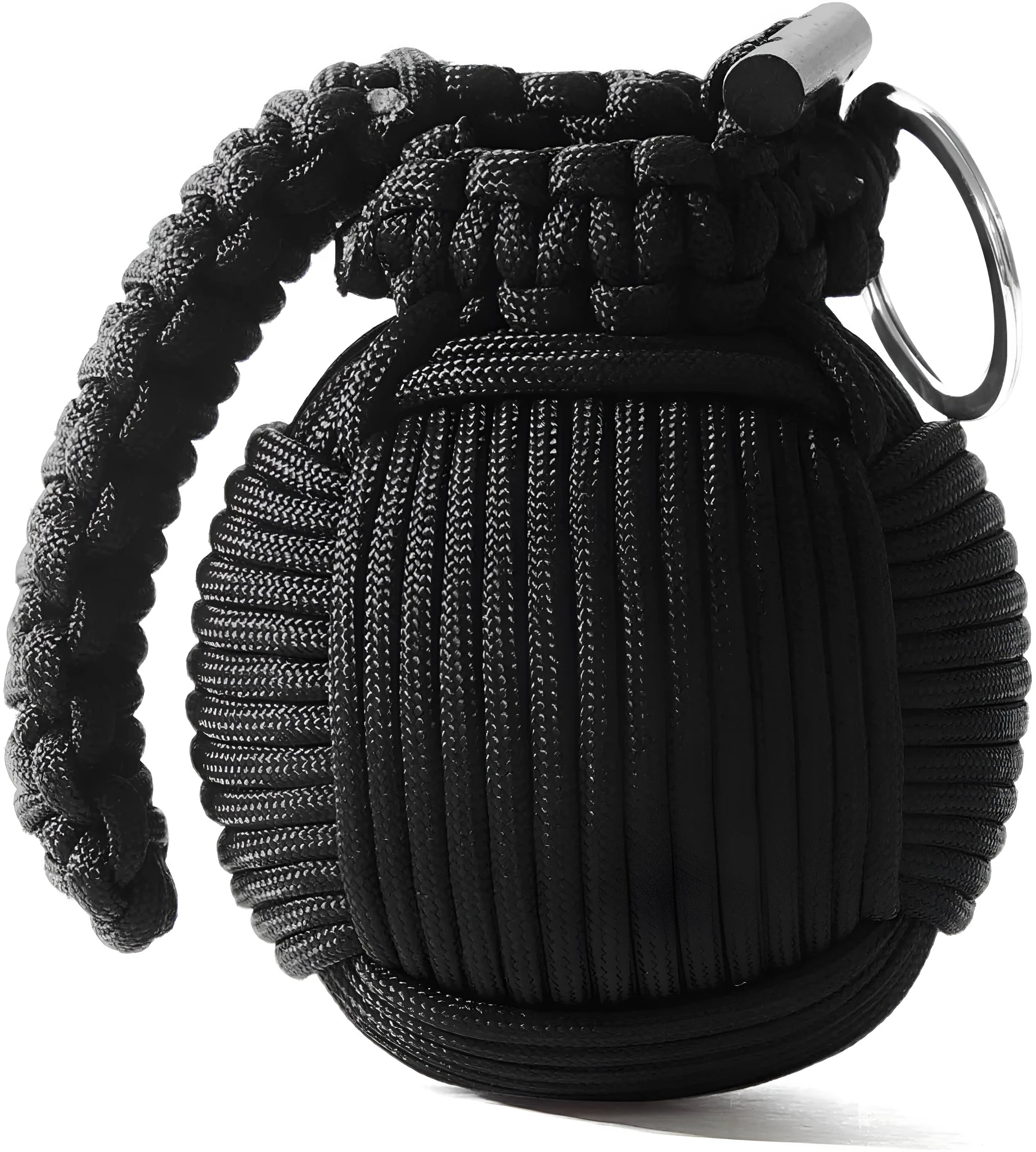 Outdoor survival tool tactical pack in black with seven core umbrella rope and 9cm compact size
