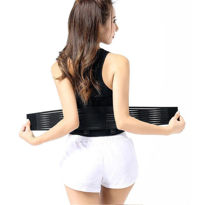 Self-heating magnetic waist protection belt in elastic cloth for lumbar muscle strain patients