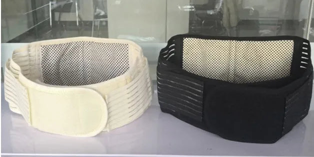 Self-heating magnetic waist protection belt in elastic cloth for lumbar muscle strain patients