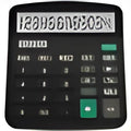 Big screen twelve-digit solar desktop calculator with black PS casing and LCD display