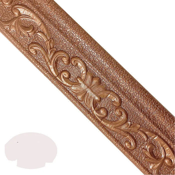 Self-adhesive decorative skirting line with a grid pattern for wall protection.