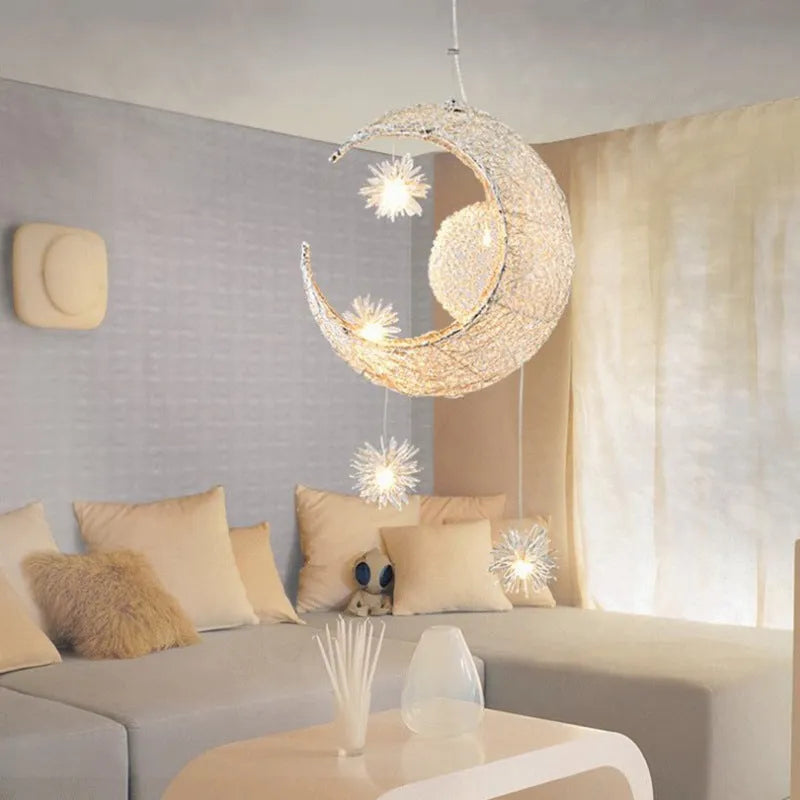 5W LED chandelier with aluminum shade in warm light, 250mm diameter for bedroom or restaurant