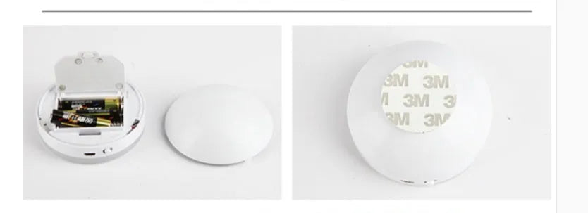 Wireless motion-activated LED light for automatic nighttime illumination in home settings