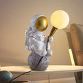 Astronaut desk lamp in white resin and PLA, children's night light in standing style
