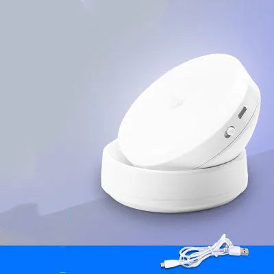 Wireless motion-activated LED light for automatic nighttime illumination in home settings