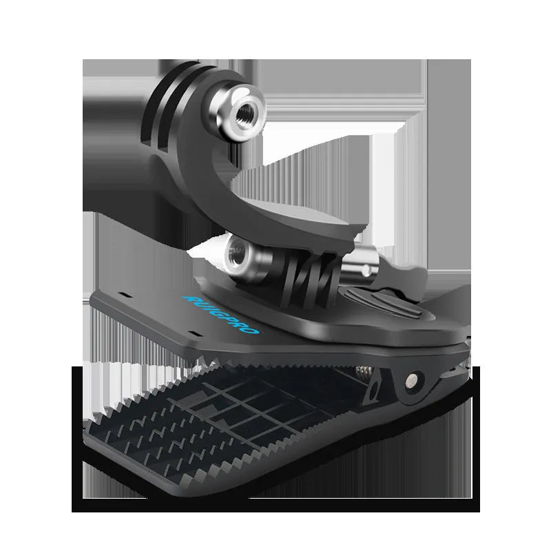 360-degree rotation backpack clip clamp made of ABS and aluminum alloy for GoPro Hero and Xiaomi Yi cameras