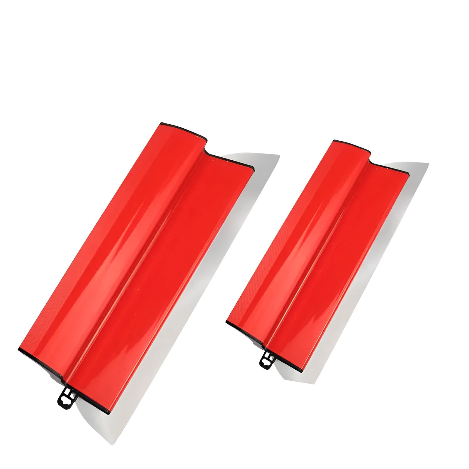 Red 40cm leveling scraper tool for wall putty and wallpaper paste application.
