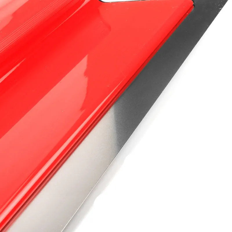 Red 40cm leveling scraper tool for wall putty and wallpaper paste application.