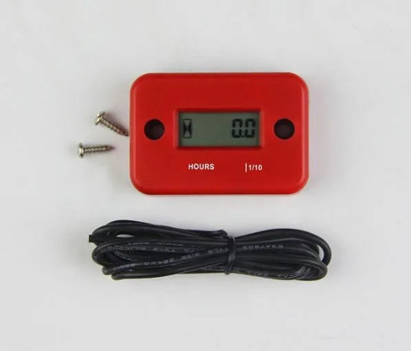 Tired Timer waterproof LCD induction hour meter for motorcycle motorboat ATV engine with black casing and display