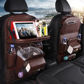 PU leather car seat back organiser bag in multiple colours with storage compartments