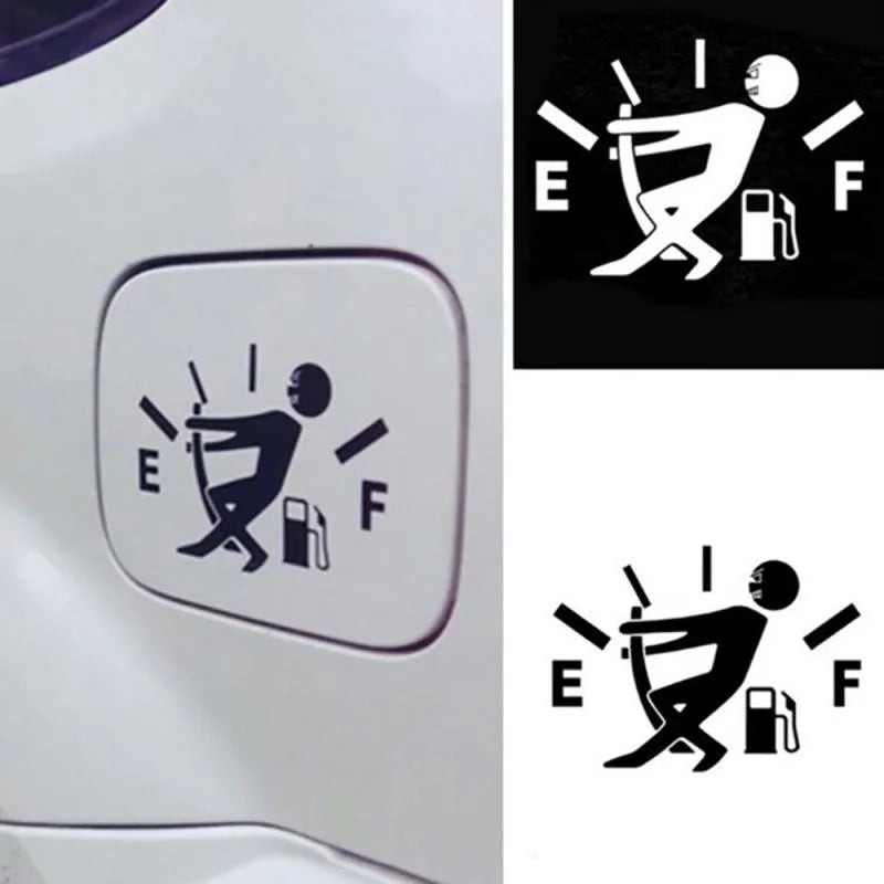 Compass fuel tank series car sticker in black colour, PET material, 12.7x9.2 cm, white background