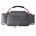 Oxford cloth hanging mommy bag with 20-35L capacity for car baby storage, in black, dark gray, sky blue, and pink tassels colours