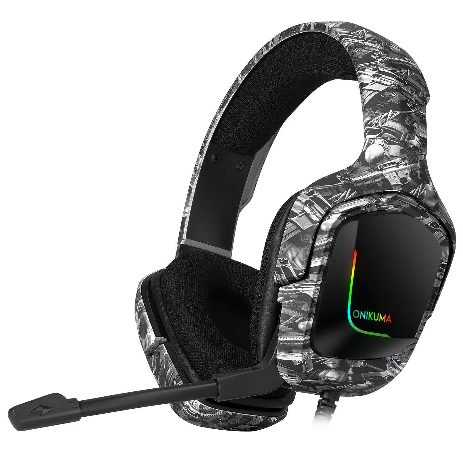 Head On black wired gaming headset with microphone and 3.5mm plug