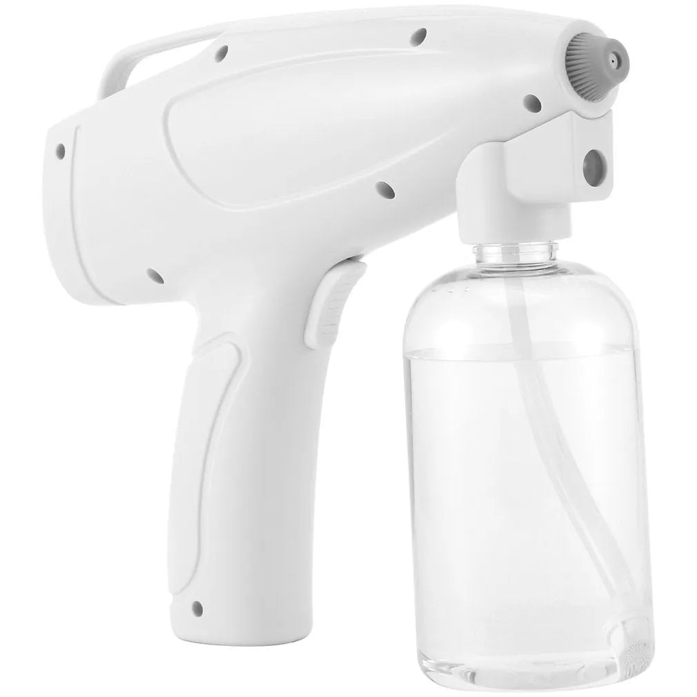 White handheld wireless electric spray disinfection gun with USB Type-C port