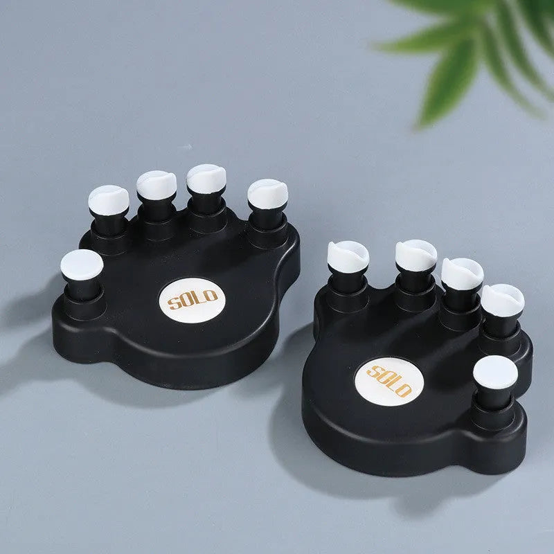 Vertical piano gesture straightener hand corrector with composite soundboard backboard.