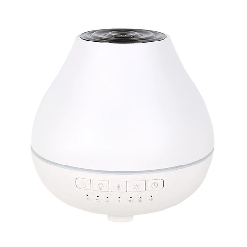 White round Bluetooth humidifier aroma diffuser with night light and speaker