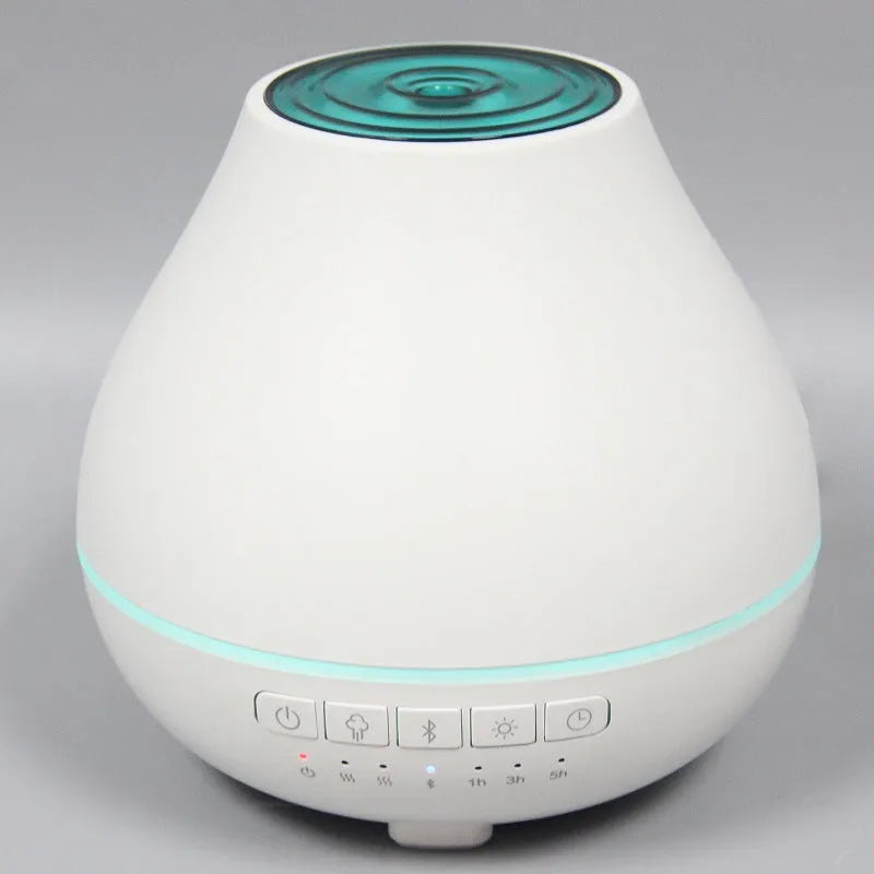 White round Bluetooth humidifier aroma diffuser with night light and speaker