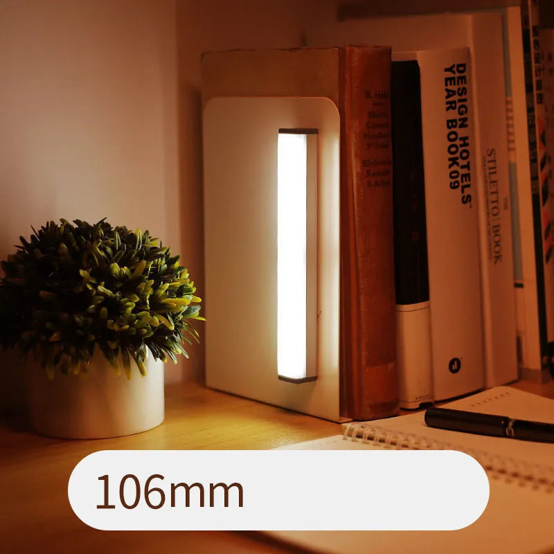 White LED hand-scanning induction cabinet lamp strip with rechargeable wireless design for kitchen or wardrobe use