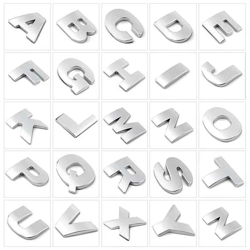 Black 4.5cm letter sticker for car tail boot badge custom initial