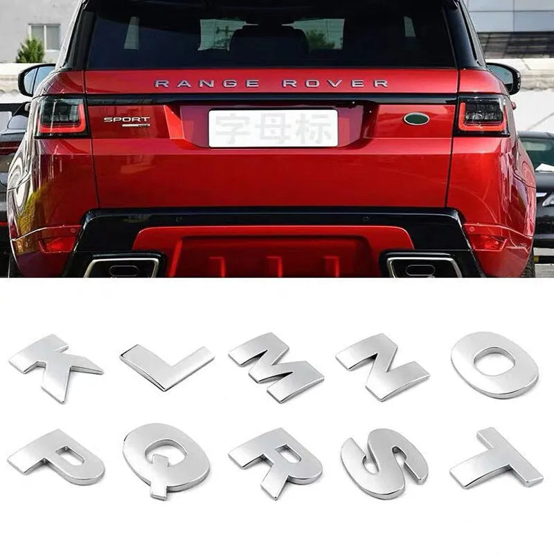 Black 4.5cm letter sticker for car tail boot badge custom initial