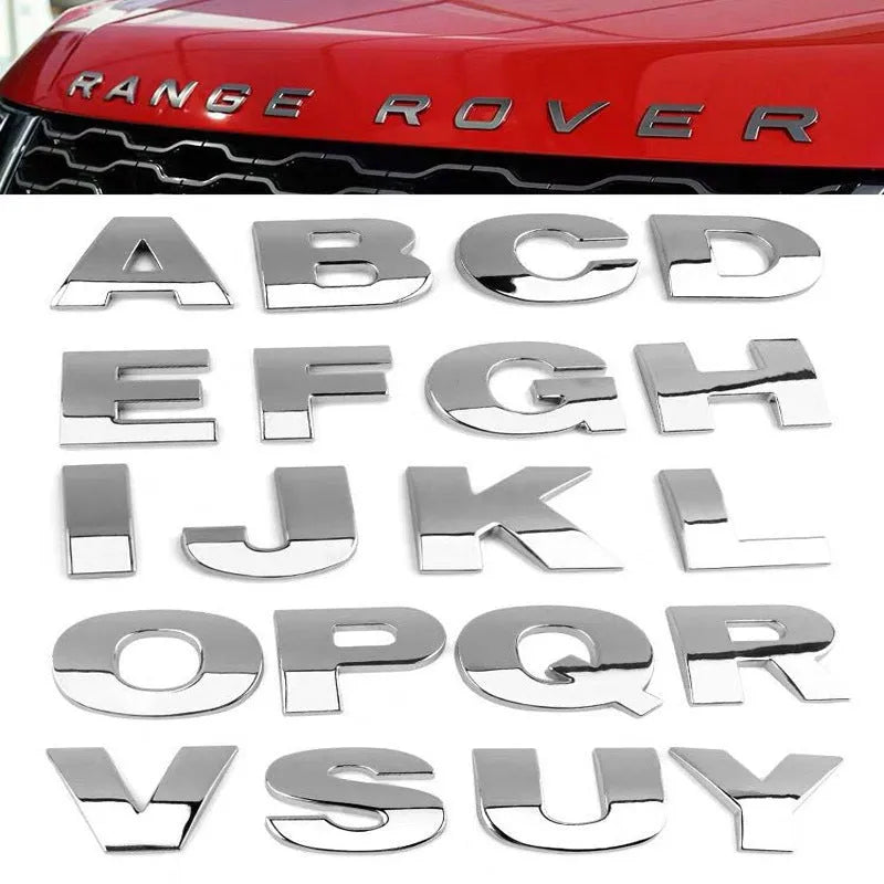 Black 4.5cm letter sticker for car tail boot badge custom initial