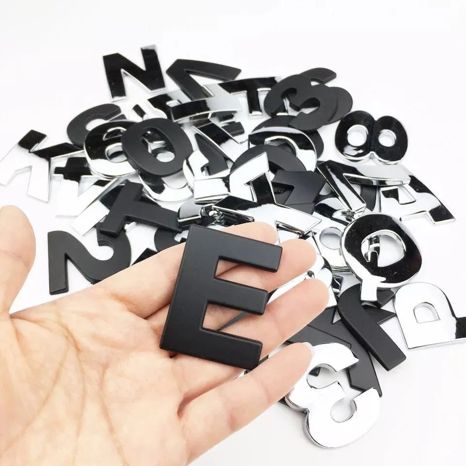 Black 4.5cm letter sticker for car tail boot badge custom initial