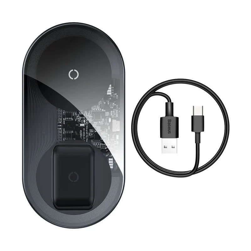 Baseus Minimalist Two-in-One Wireless Charger Pro Version for phone and AirPods charging