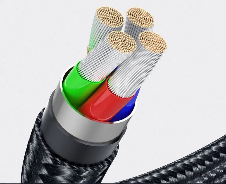 Essager rotating magnetic USB charging cable with blue LED light showing 540° rotation capability