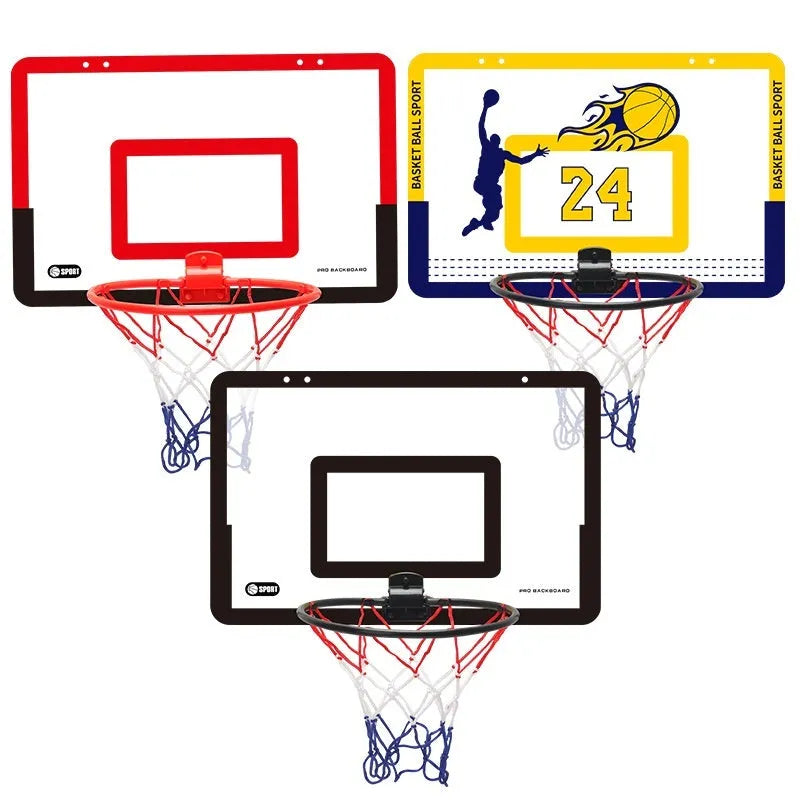 Punch-free transparent PVC children's basketball board mounted on wall with ball in black style option