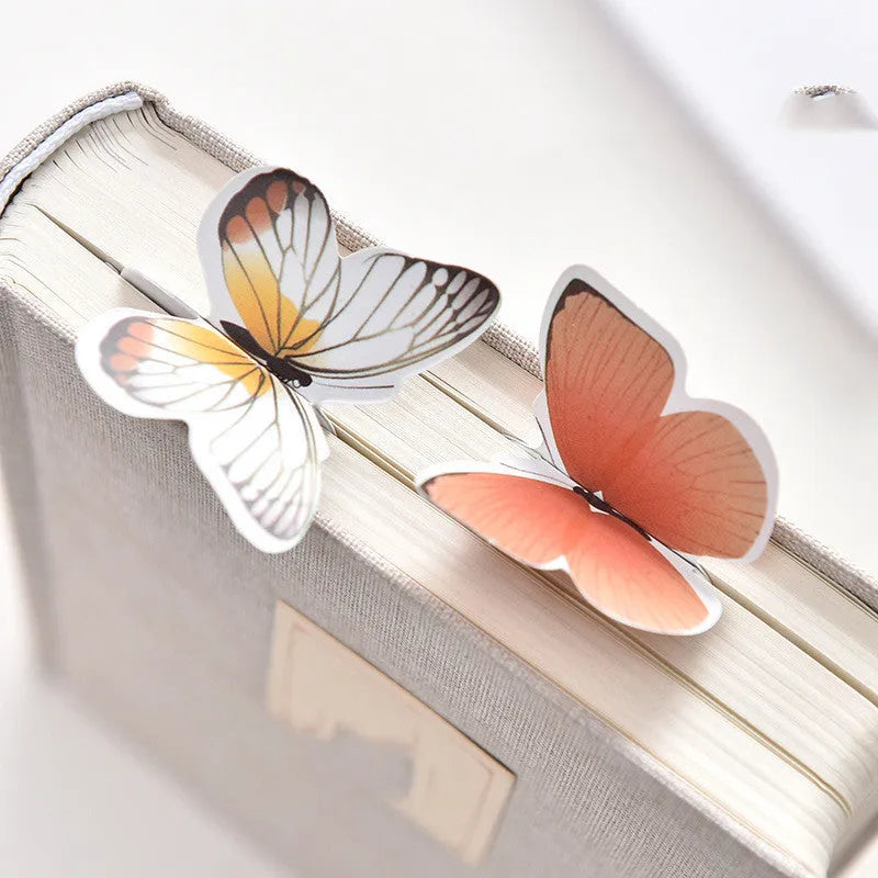 Colourful butterfly design paper bookmark with Japanese and South Korean cute stationery style.