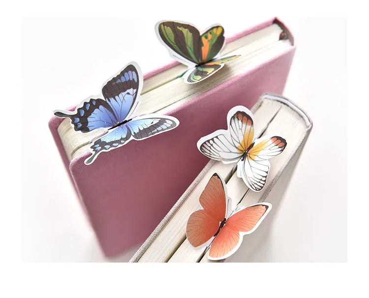 Colourful butterfly design paper bookmark with Japanese and South Korean cute stationery style.