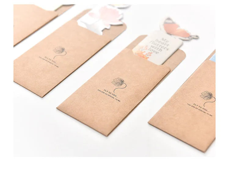 Colourful butterfly design paper bookmark with Japanese and South Korean cute stationery style.