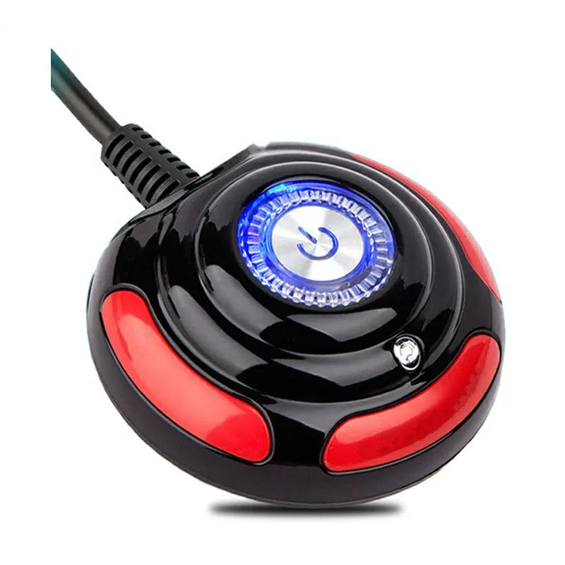 Jinhetian computer desktop switch with on/off button, reset button and indicator light, black and red, 1.6m cable