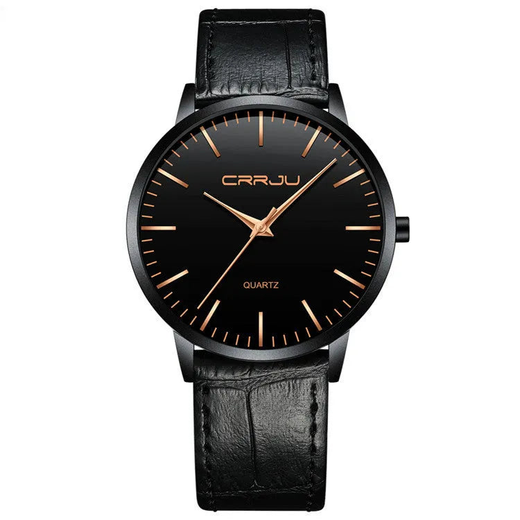Casual men's and women's quartz watch with alloy case, plexiglass mirror, and mesh or leather strap options.