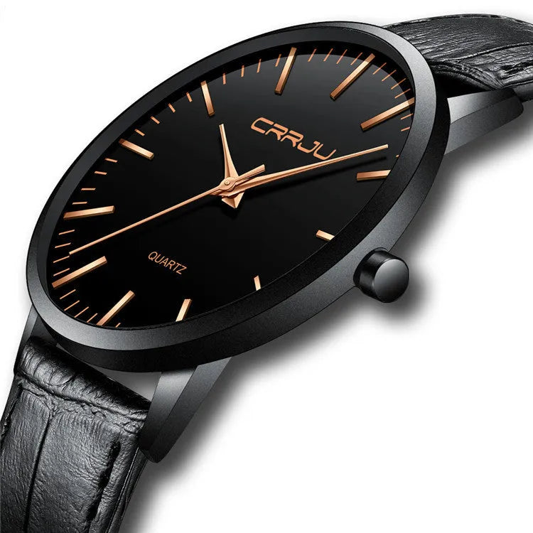 Casual men's and women's quartz watch with alloy case, plexiglass mirror, and mesh or leather strap options.