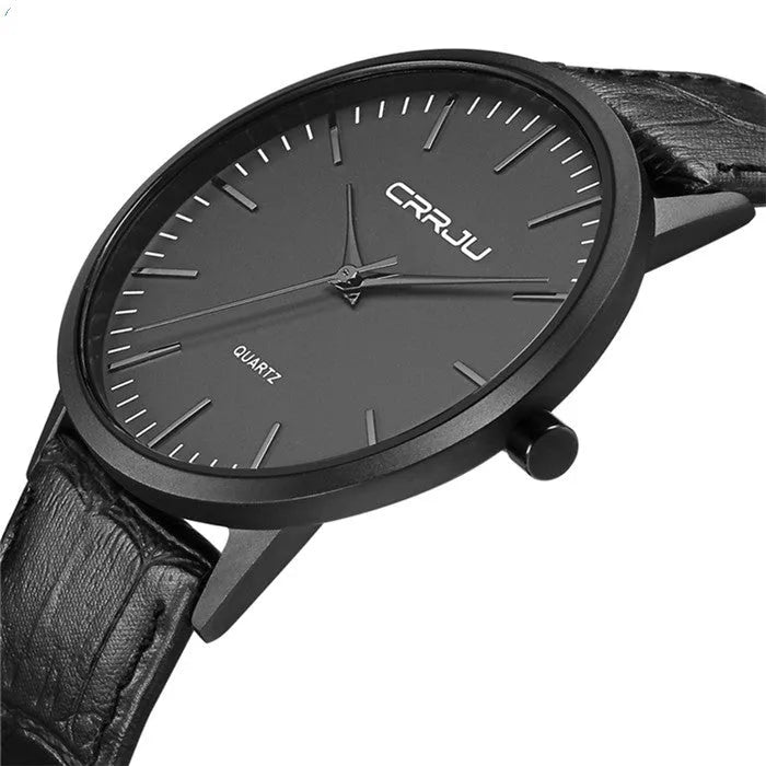 Casual men's and women's quartz watch with alloy case, plexiglass mirror, and mesh or leather strap options.
