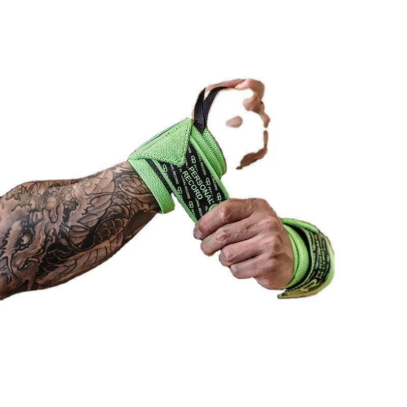 Non-woven fabric wristband for weightlifting bench press support, 45cm length, black colour