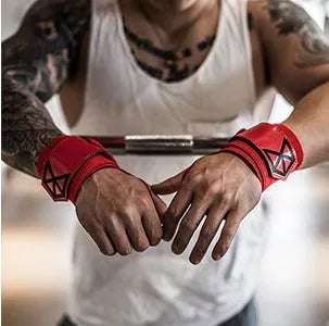 Non-woven fabric wristband for weightlifting bench press support, 45cm length, black colour