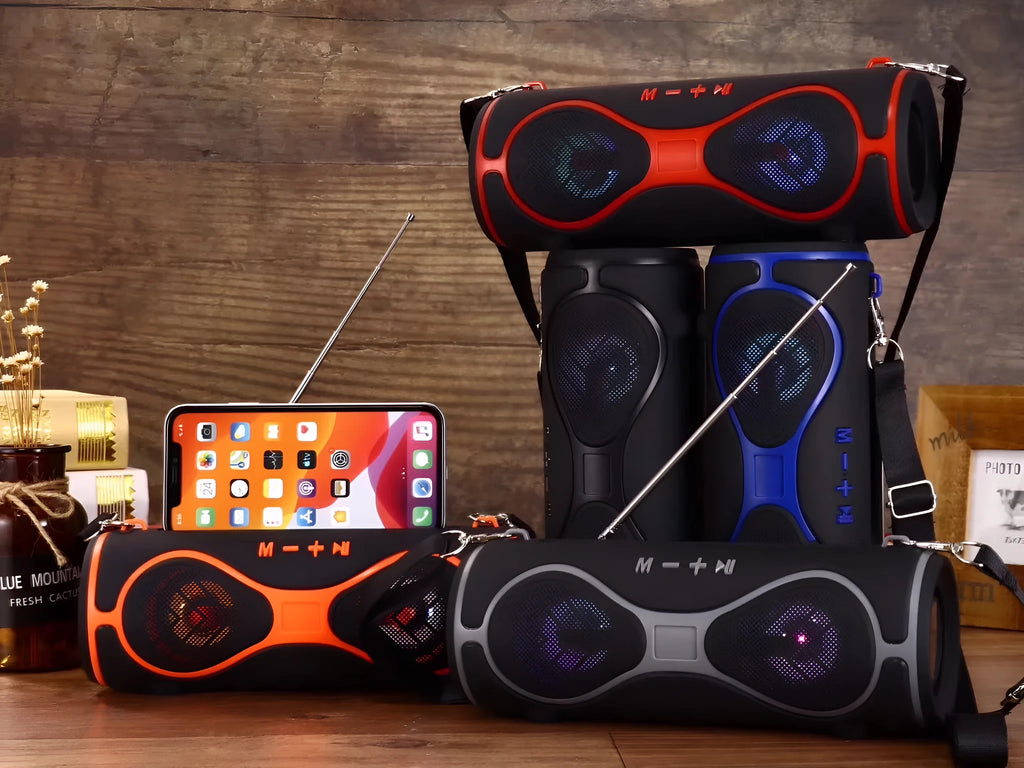 Lantern-shaped multifunctional Bluetooth speaker with integrated mobile phone stand in available colours