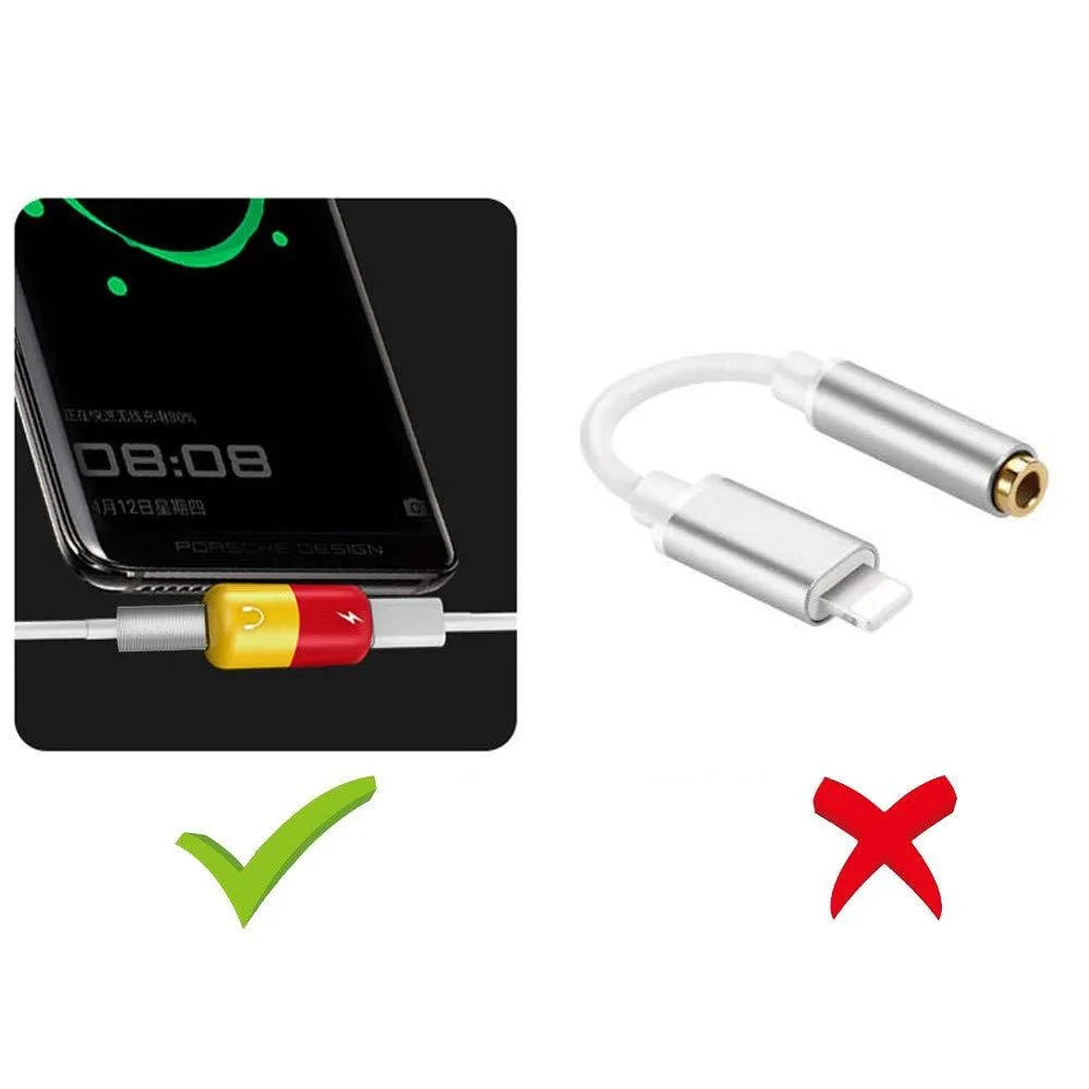 Blue 2-in-1 charging audio cover case for Huawei and Honor phones showing 3.5mm port.
