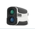 Handheld golf laser rangefinder distance measurer showing DKW model options on display.
