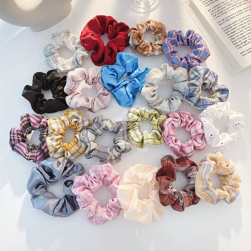 Children's hair accessories set with hair rings and head rope hairpins in autumn, dark, and macaron colour combinations