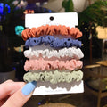 Children's hair accessories set with hair rings and head rope hairpins in autumn, dark, and macaron colour combinations