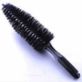 Car wash tire brush with soft handle and wheel bone wire bristles, 25cm length, 13cm brush length, 7cm width