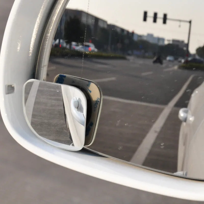 Frameless fan-shaped round blind spot mirror for car side view, model DM-074