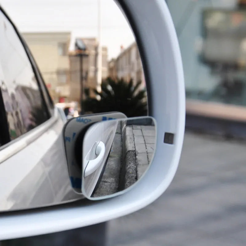 Frameless fan-shaped round blind spot mirror for car side view, model DM-074