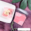 Pink self-adhesive plastic packaging bags with UV printing for handmade soap