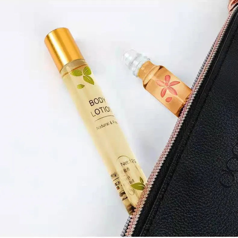 Mengxilan deodorant roll-on 12ml antiperspirant in green and pink, portable size with ball applicator